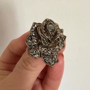 Vintage-Style Rose Statement Ring